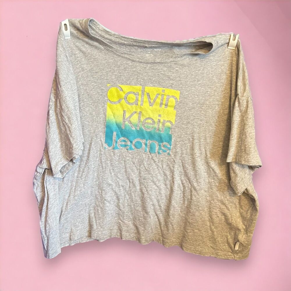 Calvin Klein Jeans Plus size gray Crop Top Tee Shirt - 3X - Picture 2 of 5